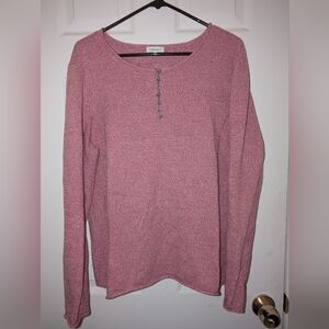 Sundance Women's Homestead Henley Cotton Silk Blend Sweater (XL)